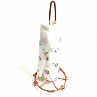 Kitchen countertop rose gold finishing metal wire paper tower holder, paper tower rack, paper towel stand